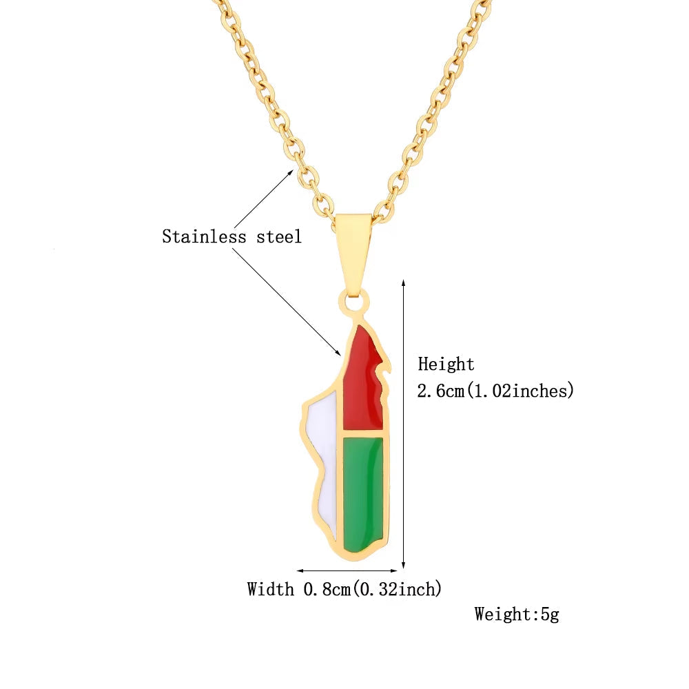 African Madagascar Map Flag Pendant Necklace Stainless Steel Gold/Silver Color Men Women Country Map Jewelry Gift