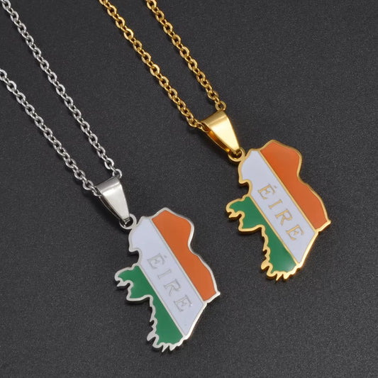 England Ireland Pendant Necklaces for Women Girls Stainless Steel Lloegr Angleterre Éirinn Accessory #504862