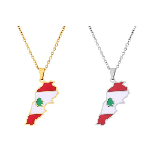 Multifuntional Lebanese Map Pendant Necklace Perfect for Daily and Travel Wear