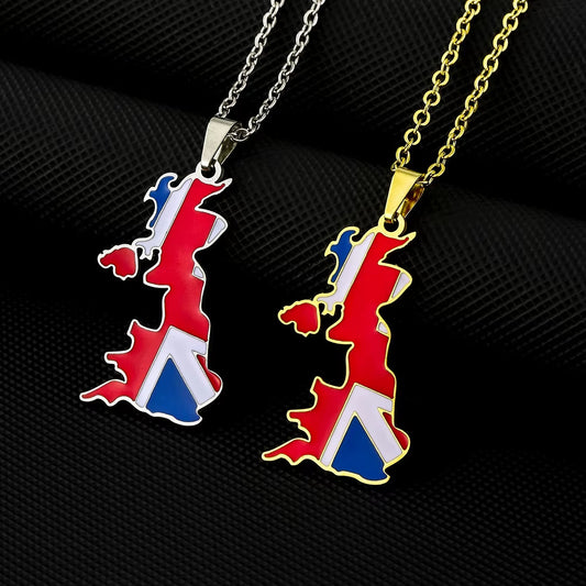 "Map Your Heart Out: The UK Flag Pendant Necklace for Geography Nerds and Gift Givers!"