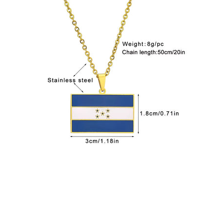 Honduran Flag Pendant Necklace in Gold Stainless Steel - Elegant Jewelry for Women, Ideal for Parties and Birthdays