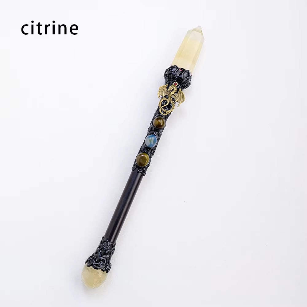 1PC Natural Amethyst Crystal Point Witch Wand Crystal Scepter Magic Wand Spirit Healing Gemstone Energy