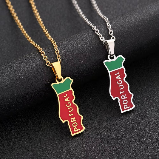 "Portugal Map Bling: Wear Your Country Pride Like a True Fashionista!"