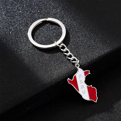 New Arrivals Peru Map with Flag Pendant Necklaces for Women Men Gold Color/Silver Color Map of Peru Jewelry Peruvian