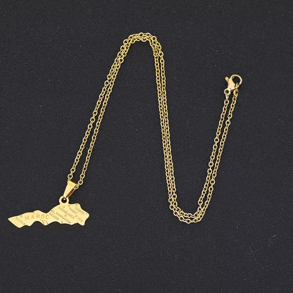 Africa Kingdom of Morocco Map City Pendant Necklace Gold Silver Color Men Women Maroc Country Map Jewelry Gift